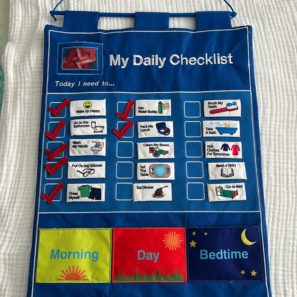 Kids Daily Checklist Organizer - Blue